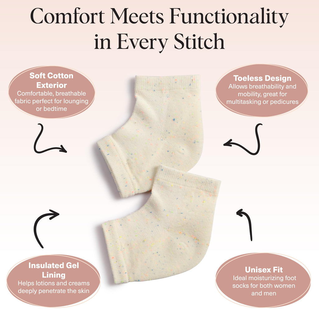 Kitsch cracked heel treatment socks showing inner gel lining detail