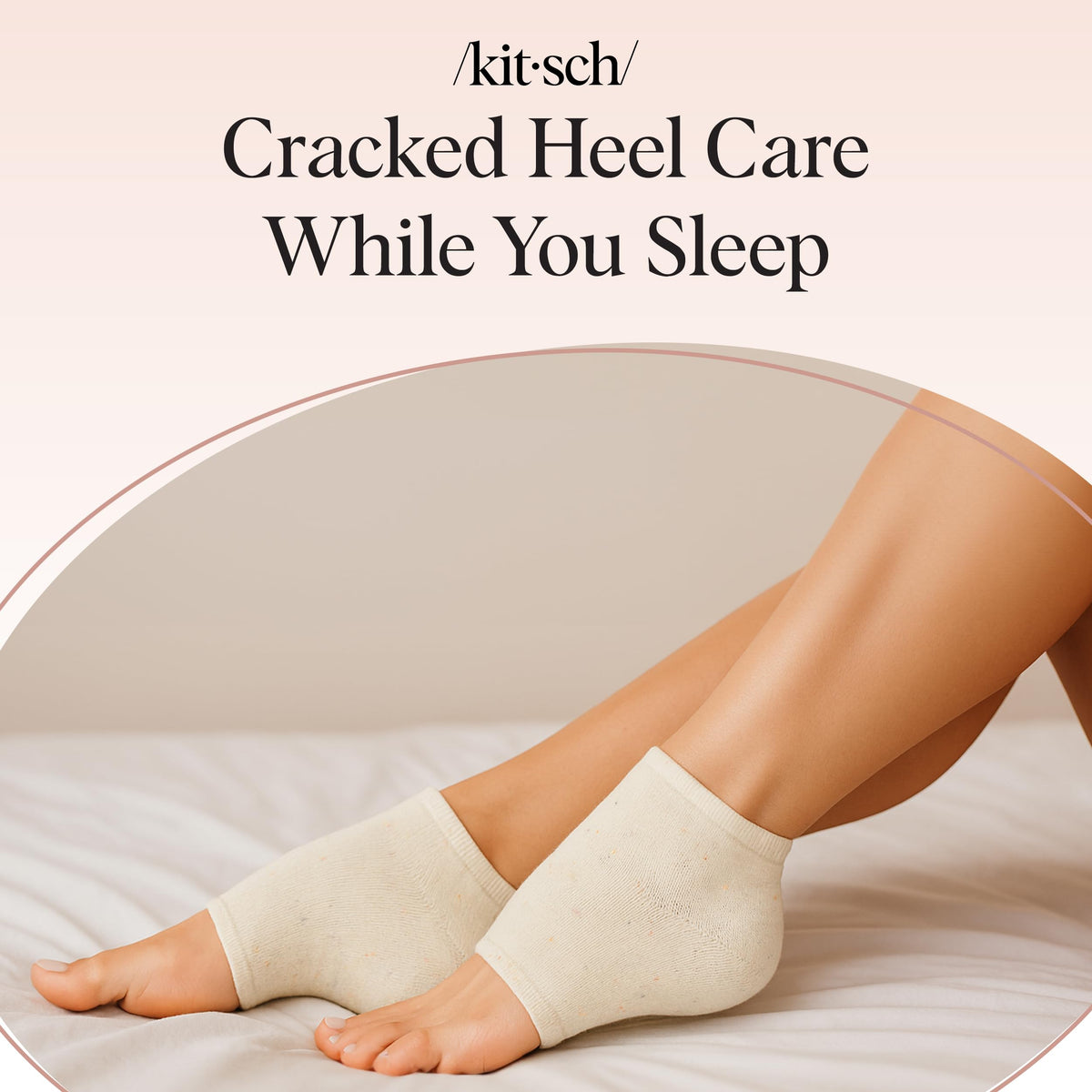 Demonstration of applying foot cream before wearing Kitsch heel socks