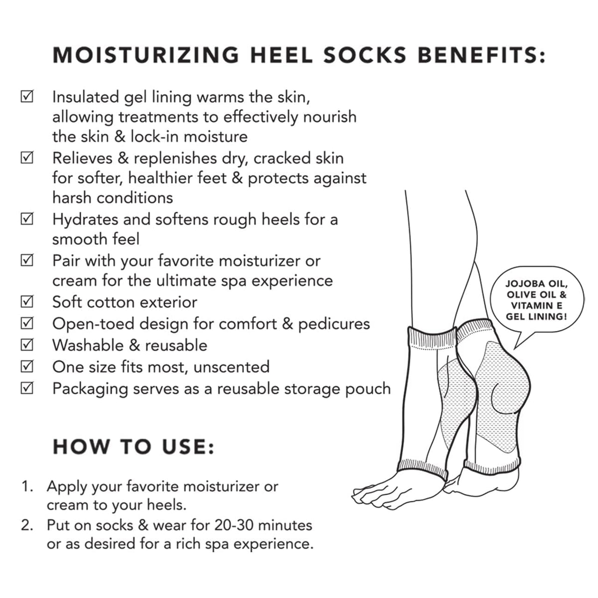 Clean and folded pair of Kitsch reusable moisturizing heel socks