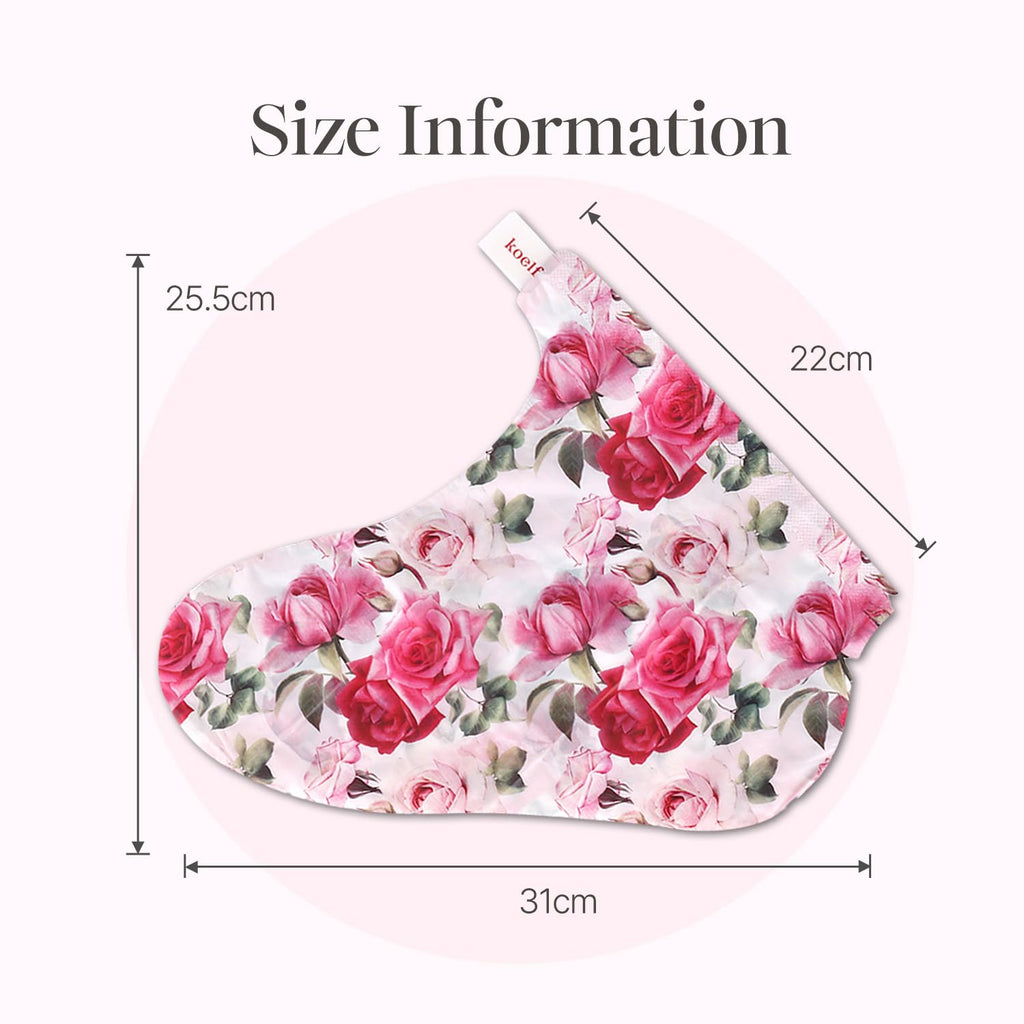 Side profile of Koelf Rose Petal Satin Foot Mask packaging