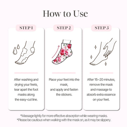 Koelf rose petal foot repair mask spa treatment set