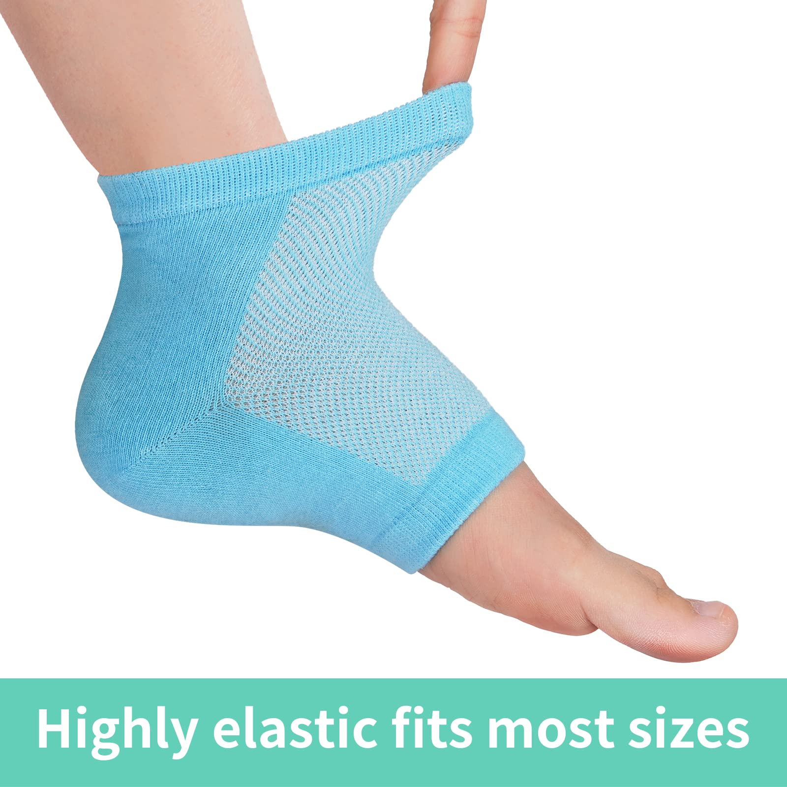 Person wearing Vaincre moisturizing socks for foot care
