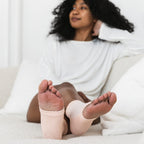 Bare August hydrating heel socks flat lay