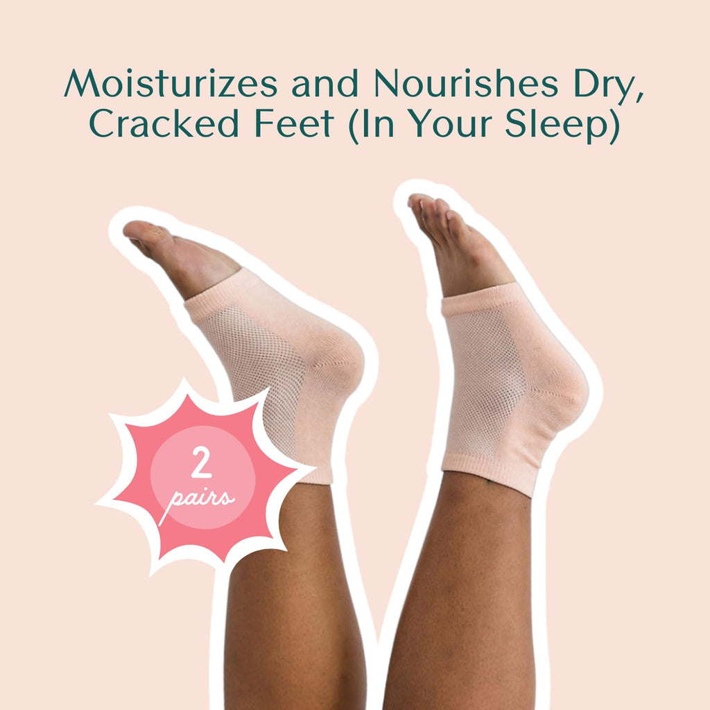 Bare August peach fabric gel socks pair