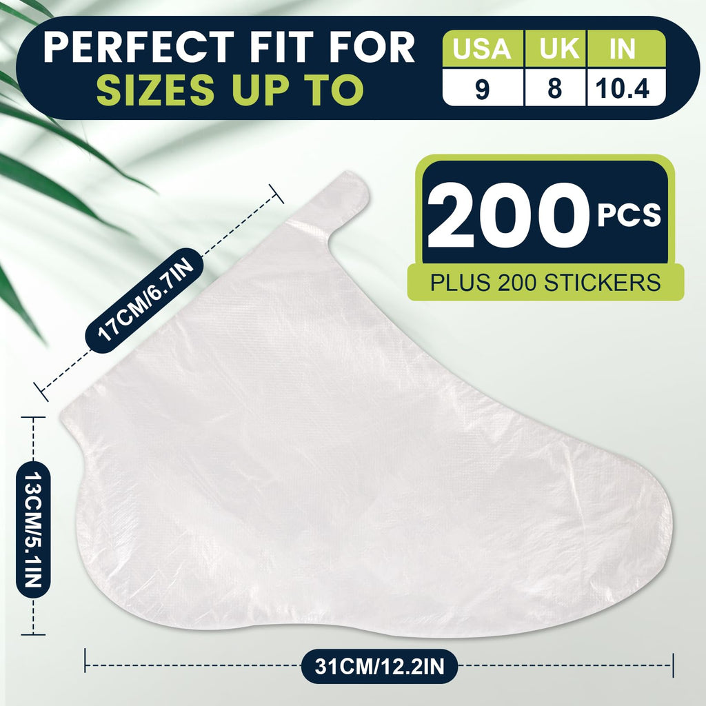 Transparent foot masks showing transparent PE material