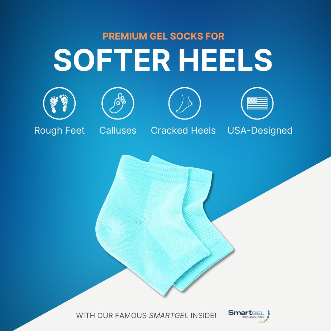 Close up of NatraCure gel heel sleeves showing the inner therapeutic gel lining