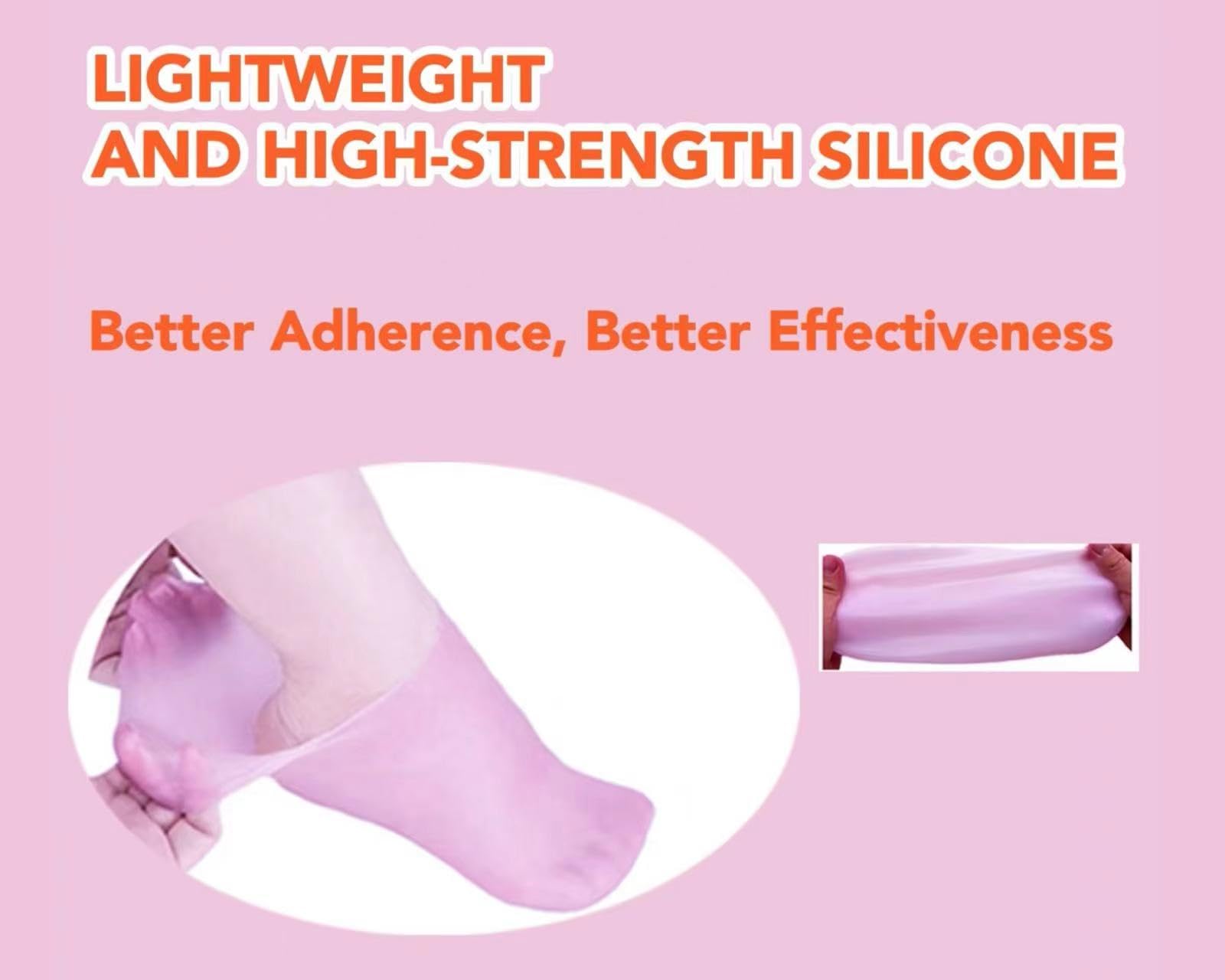Side profile of Seflica silicone socks for cracked heels