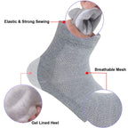 Toeless spa socks showing breathable cotton blend fabric texture