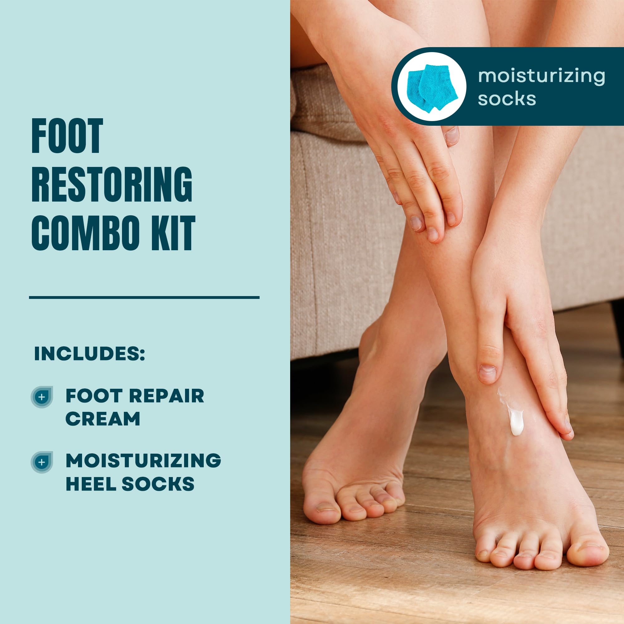 AmLactin Foot Repair Cream tube and included socks set