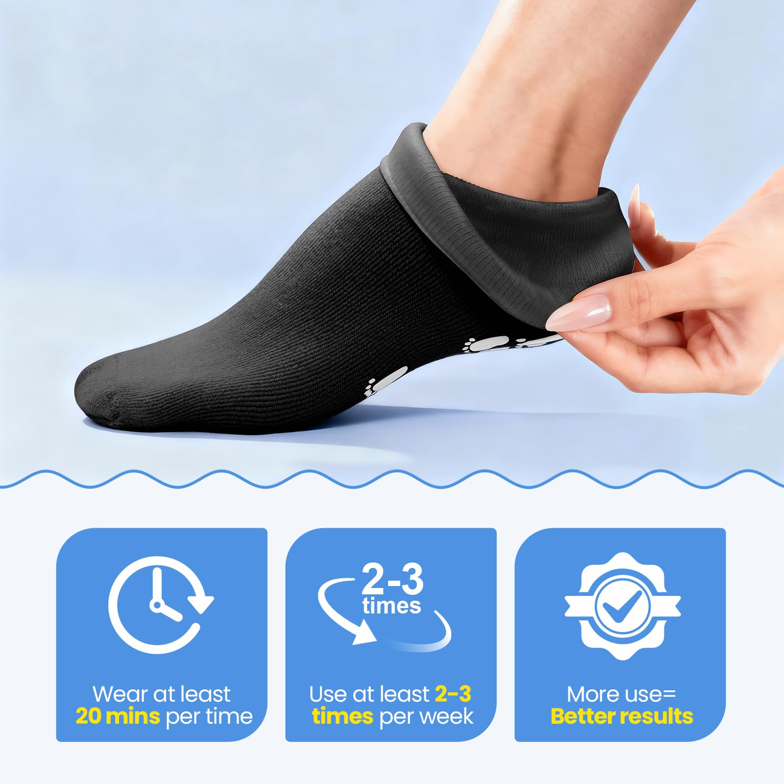 Non-slip grip detail on soles of Aluroice socks