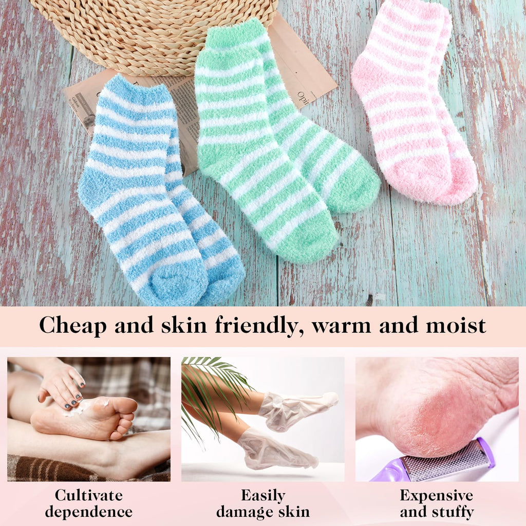 APLZGMG plush spa socks texture close up