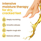 Close up of moisturizing foot mask sock booties laid flat