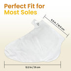 Model feet wearing the hydrating foot mask socks comfortably