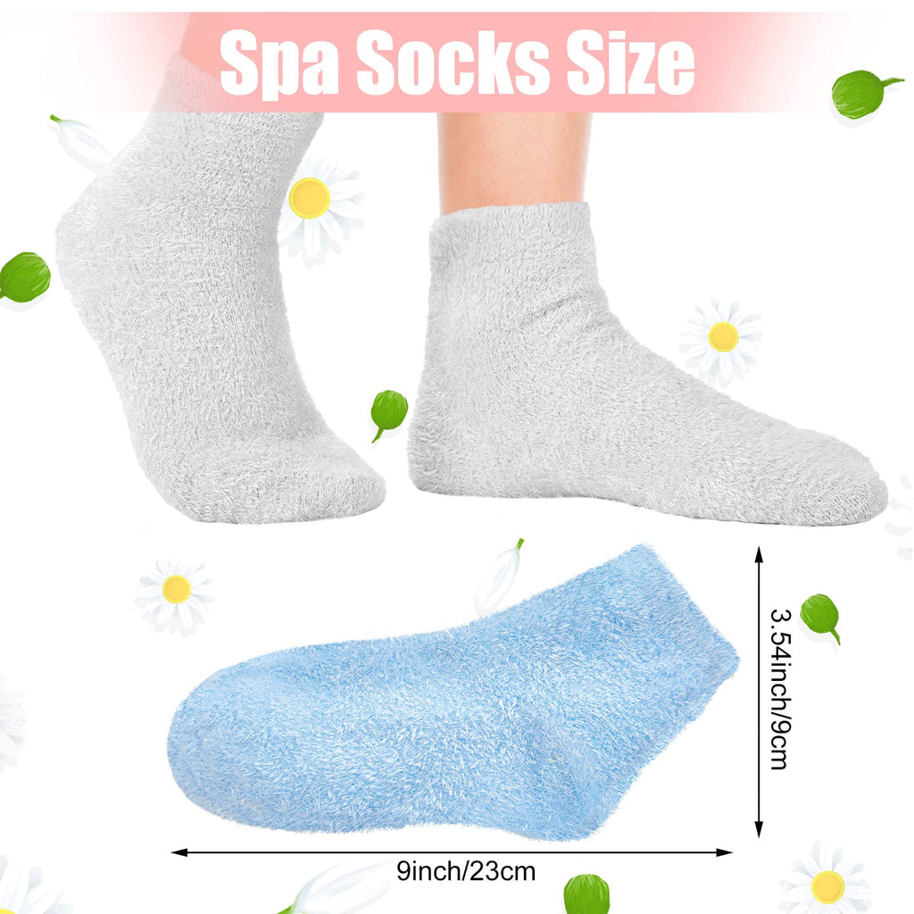 Janmercy spa fuzzy sleeping socks showing textured knit fabric