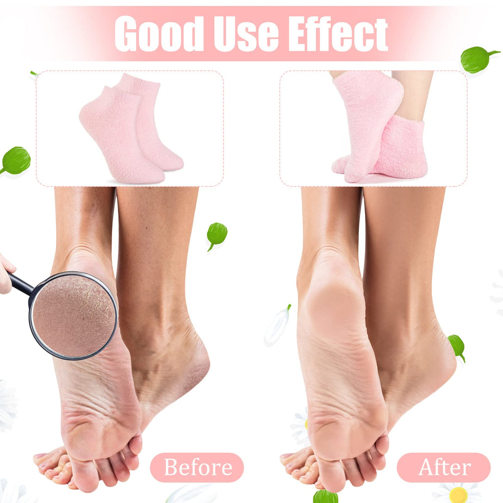 Janmercy moisturizing foot care socks in a three pair set arrangement