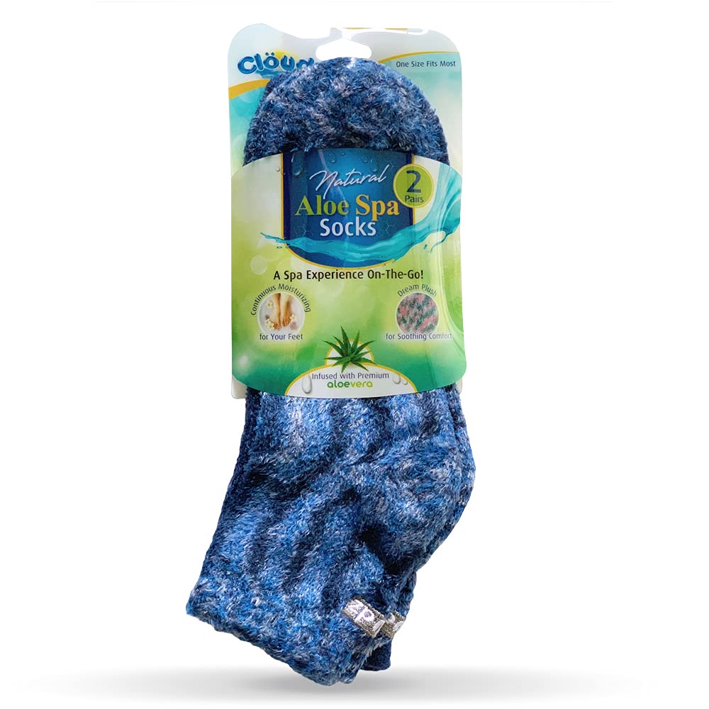 Two pairs of soft plush spa socks by Cloudz