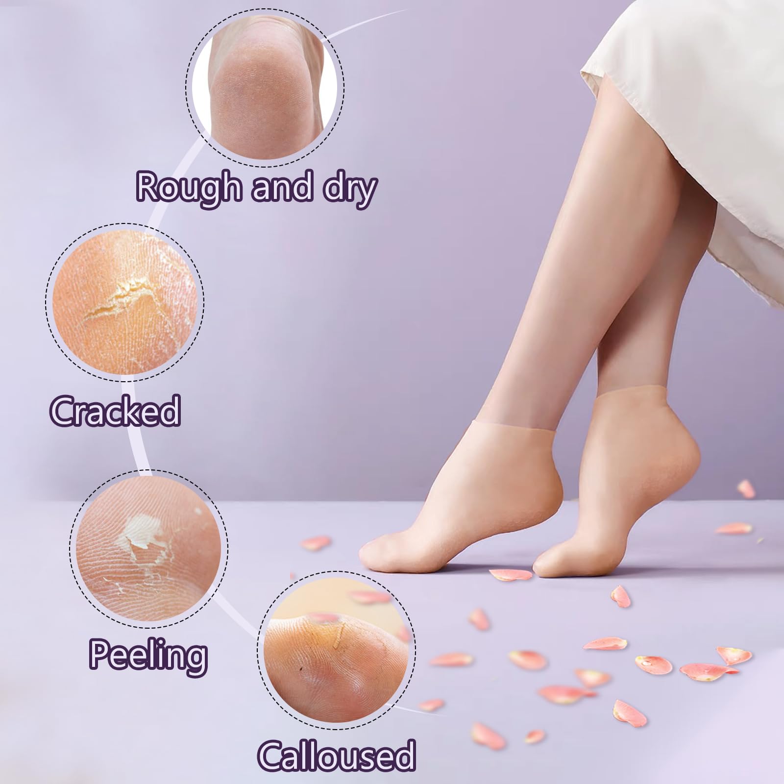 Teawoo moisturizing gel socks for women foot care