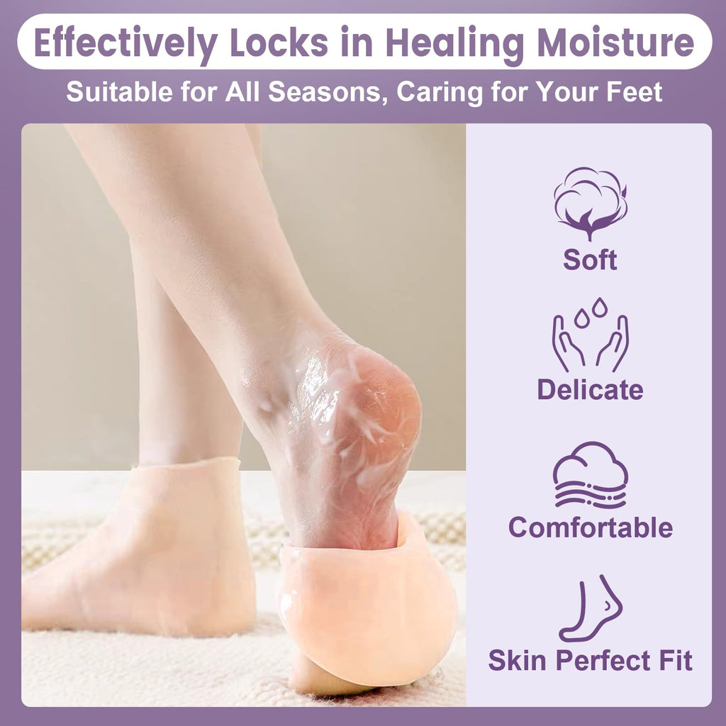 Spa treatment silicone socks shown out of packaging