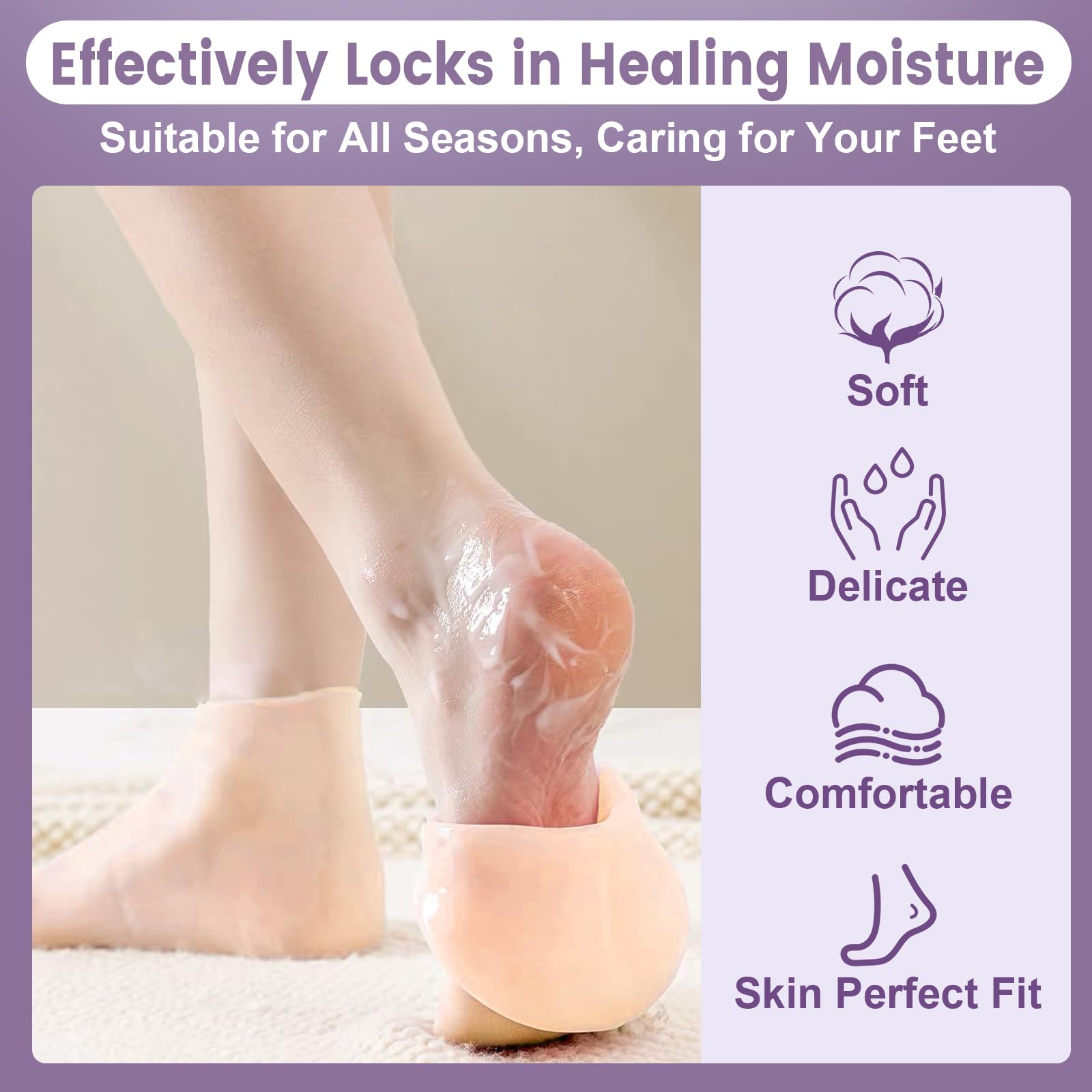 Soft silicone spa socks for intensive foot hydration
