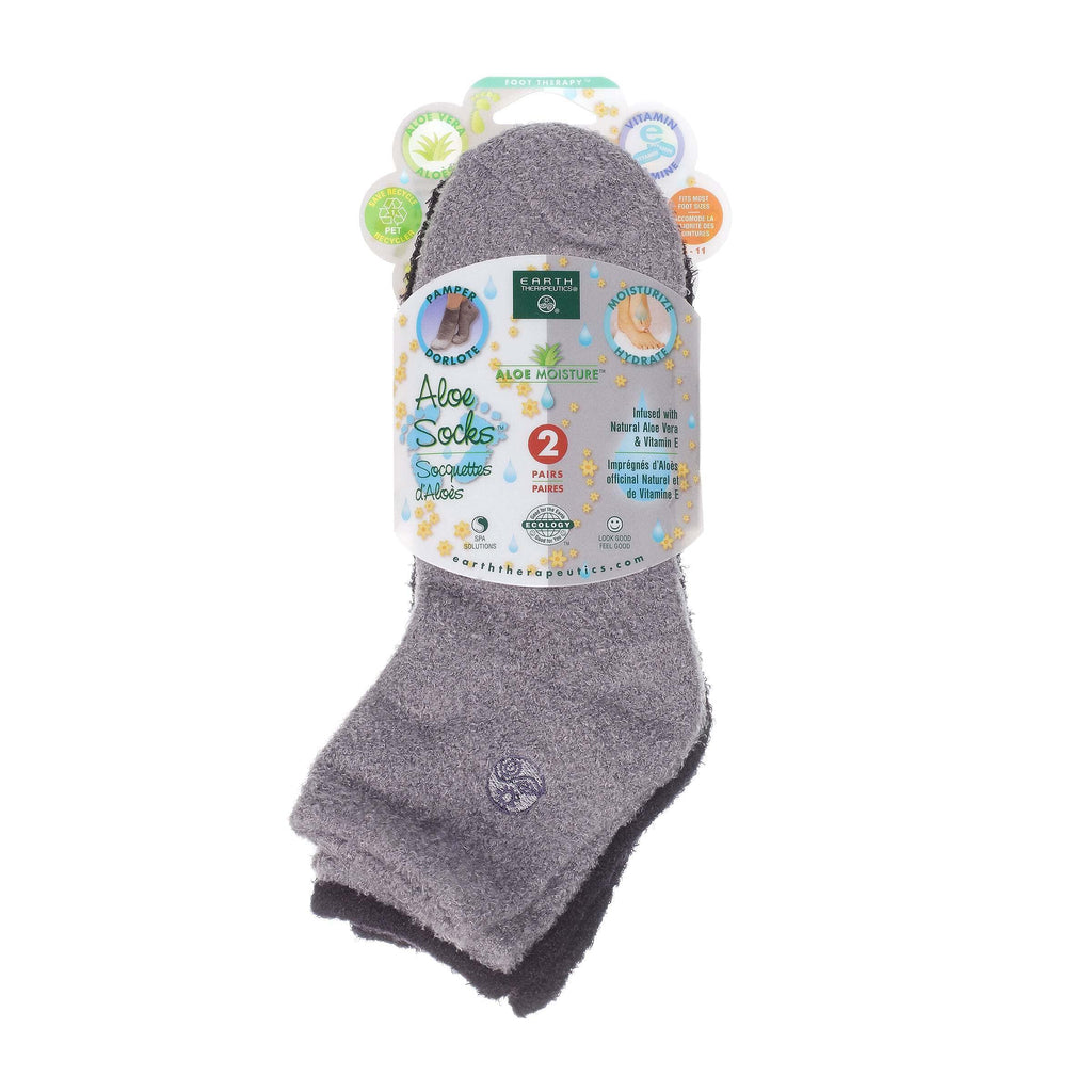 Earth Therapeutics gray and black socks folded