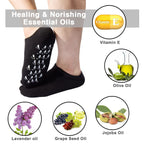 Codream black gel spa socks paired side by side showing stretchable fabric