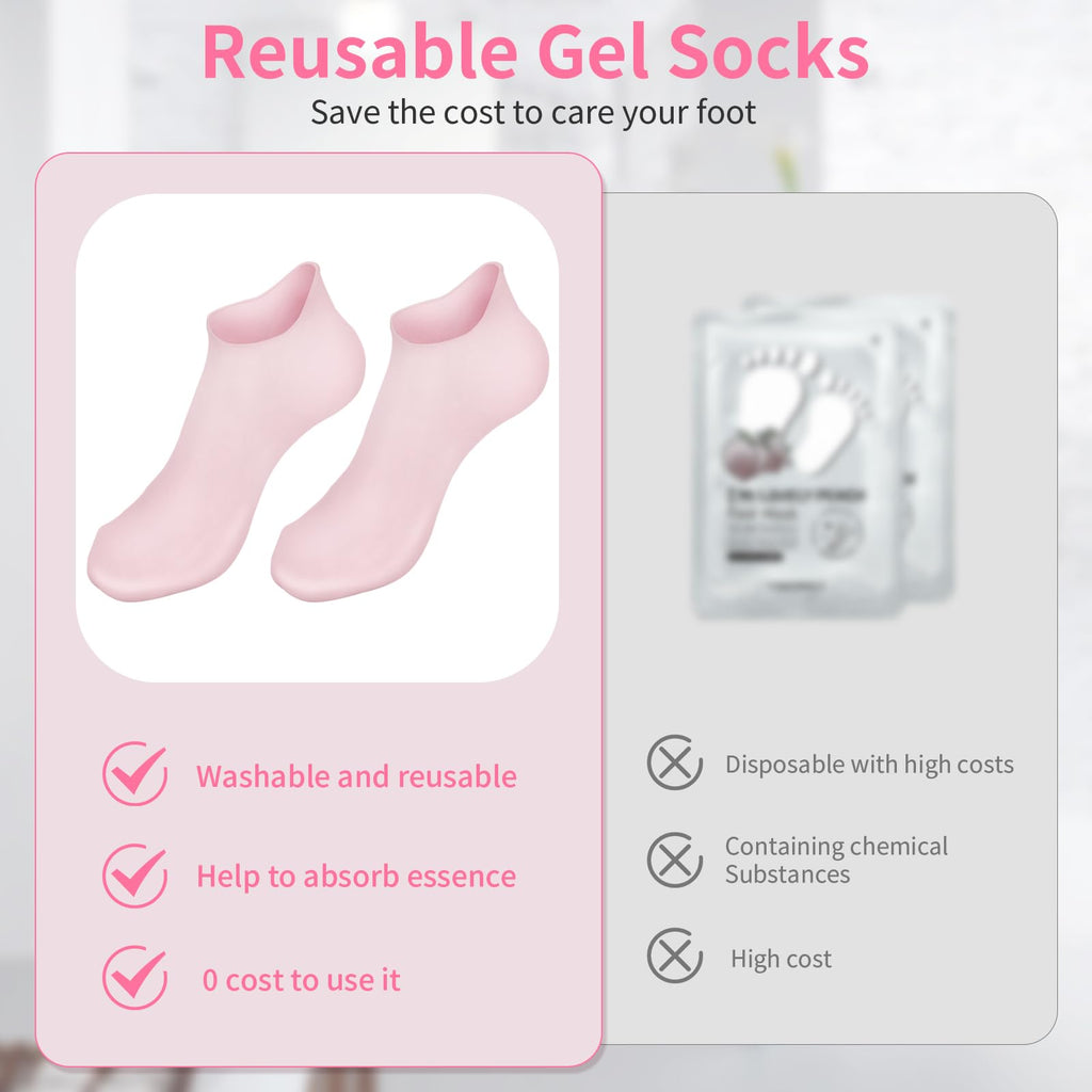 Aluroice soft gel pedicure socks angled side perspective