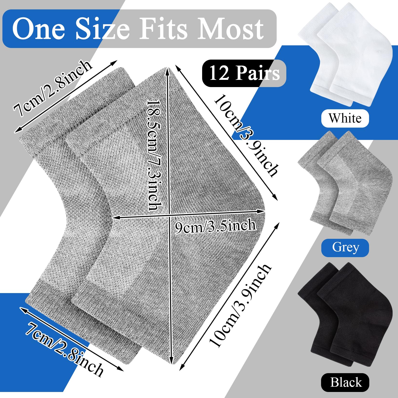 Generic moisturizing heel socks showing gel lining detail