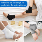 Overnight foot spa socks laid flat showing toeless open structure