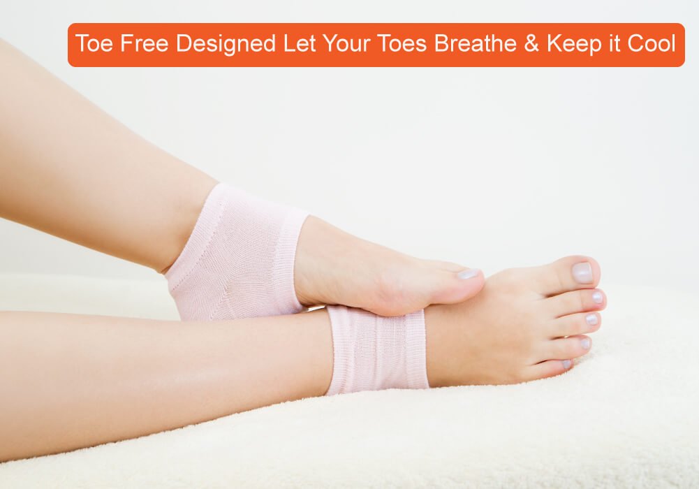 Set of five pairs of Selizo toeless moisturizing socks