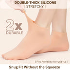 Demonstration of Yoeeco silicone socks applied over foot cream for overnight repair