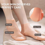 Clean pair of Yoeeco silicone socks laid out for daily foot care routine
