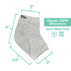 Side profile of black gel heel spa socks showing soft cotton fabric