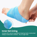 Close-up of aloe vera infused gel lining inside Welnove heel socks