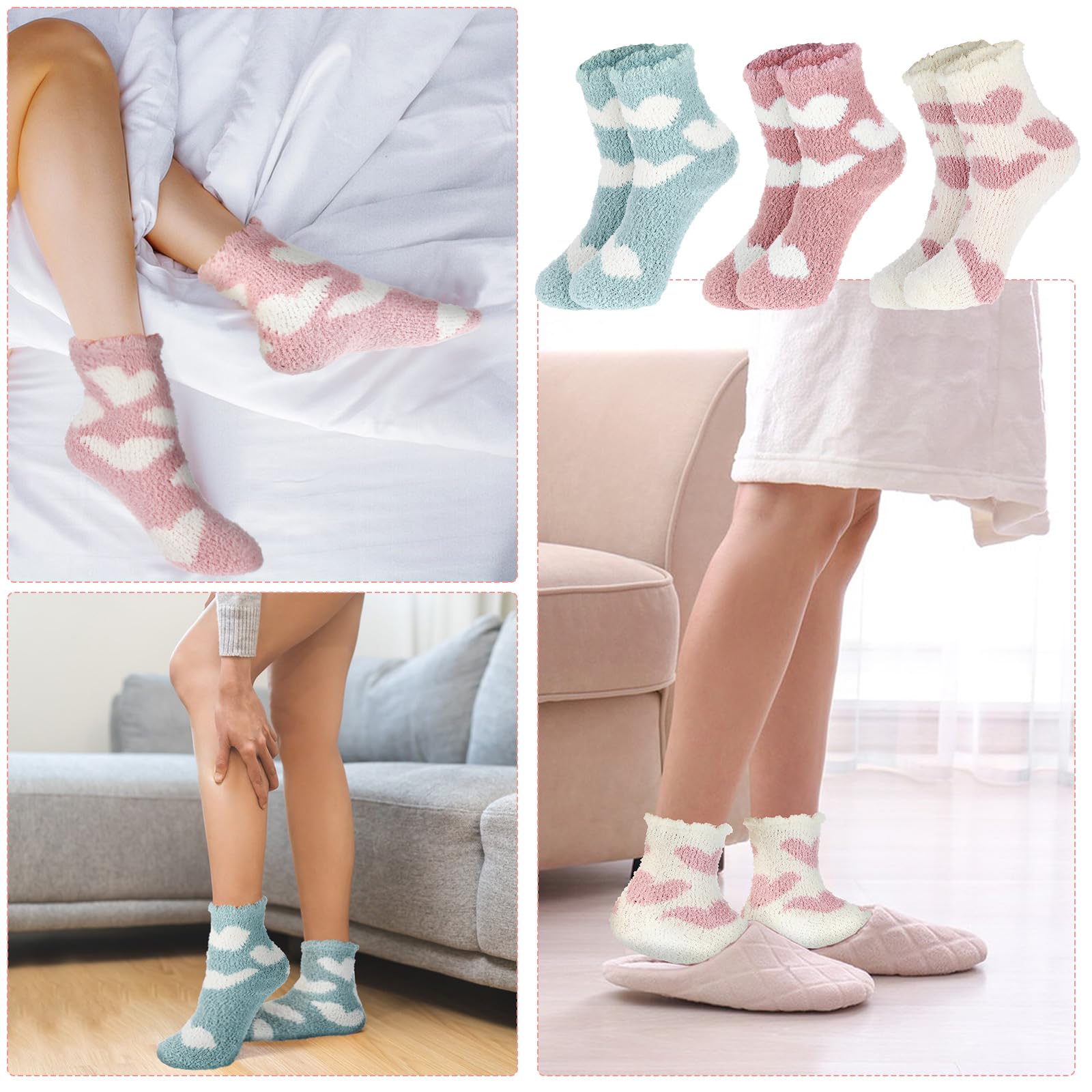 Fluffy interior texture of Abeillo aloe infused socks