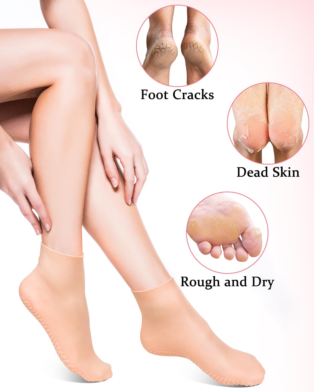Side profile of Pedimend soft silicone foot spa socks