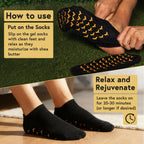 Side profile of extra large men spa socks showing ankle fit