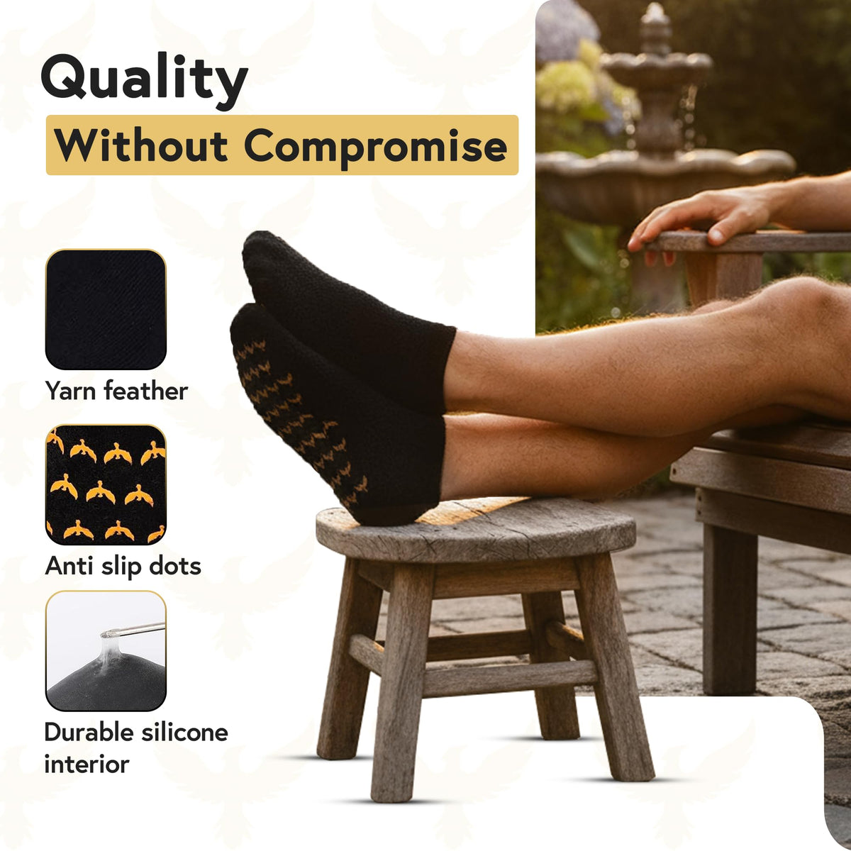 Complete set of two pairs of Phoenix moisturizing gel socks for men