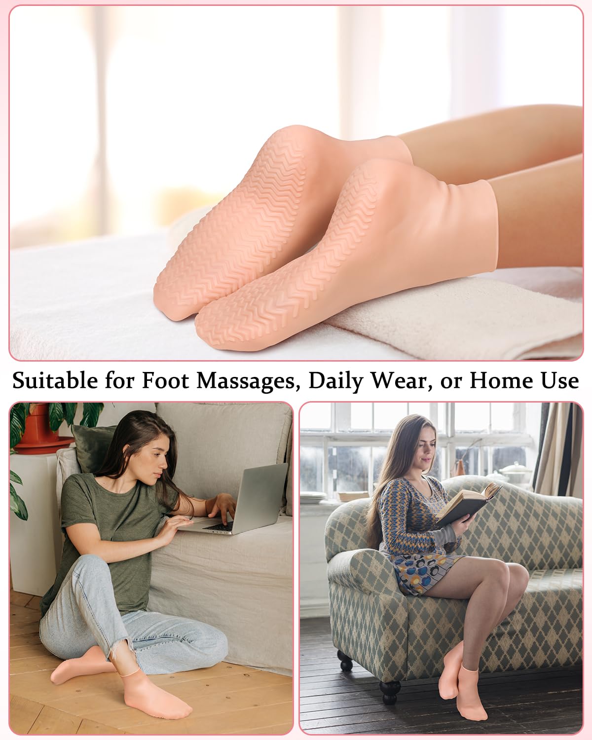 Packaging and product layout for DLMDLM moisturizing pedicure socks