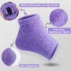 Close-up of TEAWOO heel socks showing inner botanical gel lining