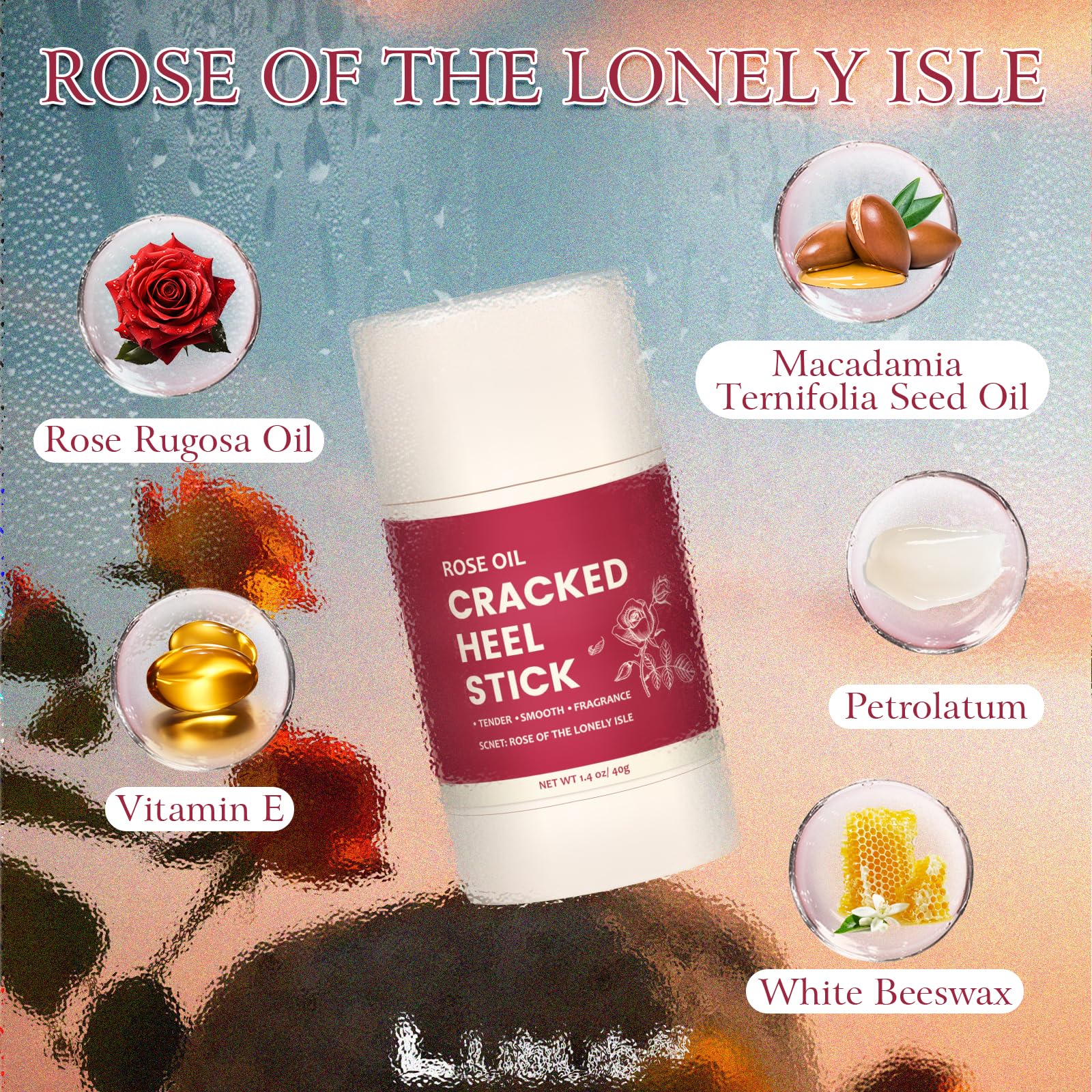 Teawoo jojoba oil infused heel balm stick with applicator