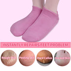 Side profile view of Giloner reusable spa gel socks highlighting stretchable fabric