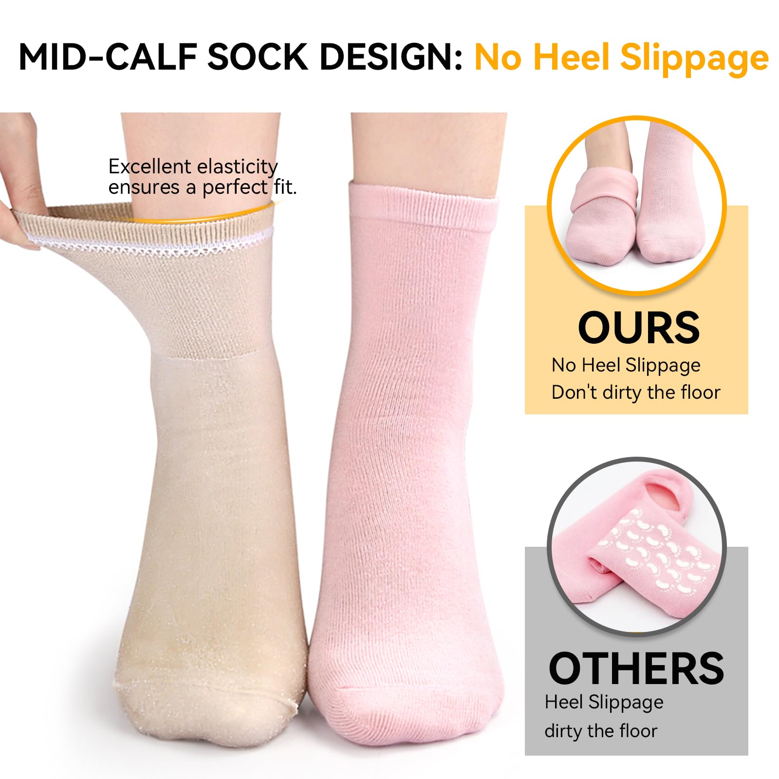 Close up of Psdndeww silicone foot care socks