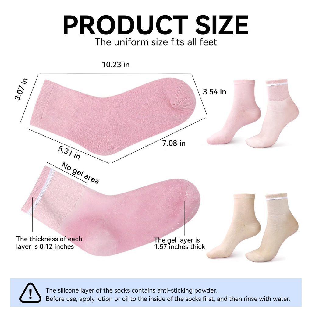 Full foot coverage moisturizing socks paired together
