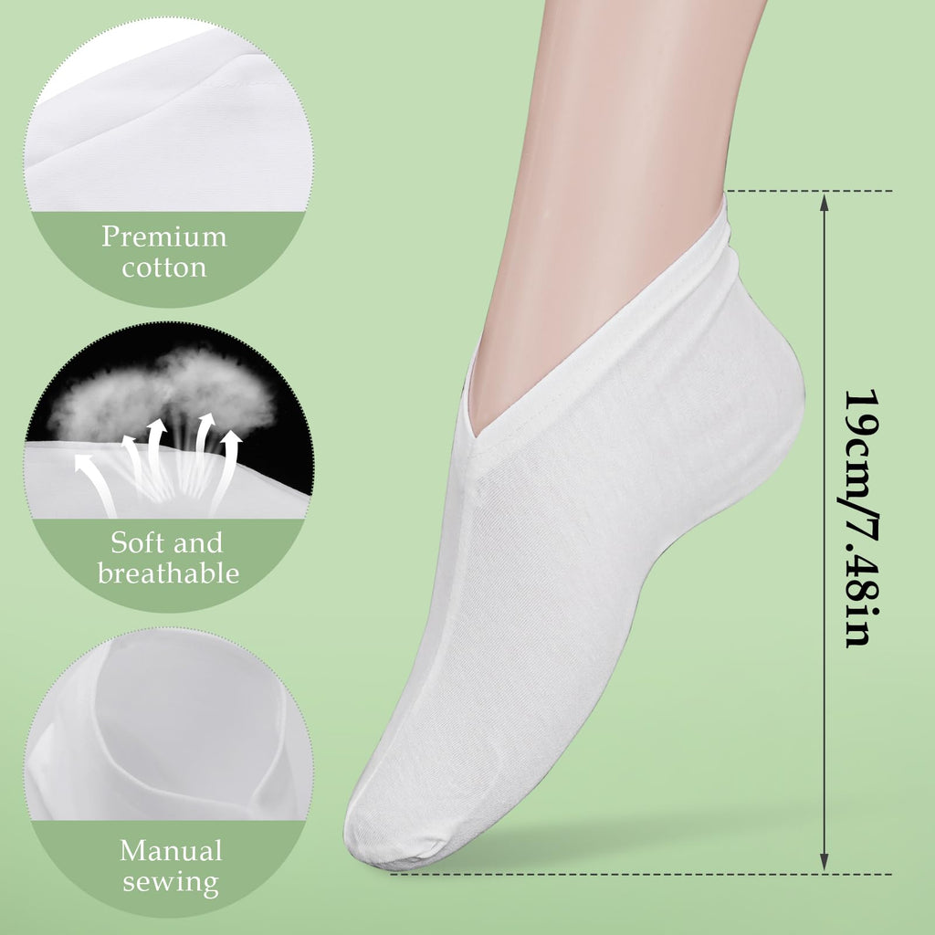White cotton therapy socks laid flat.