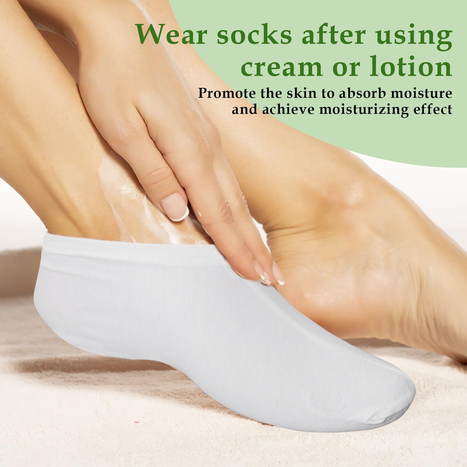 Soft breathable cotton therapy socks for cracked heels