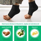 Demonstration of the toeless foot care socks worn on feet