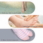 Yonhtutu pink and white striped spa socks folded presentation