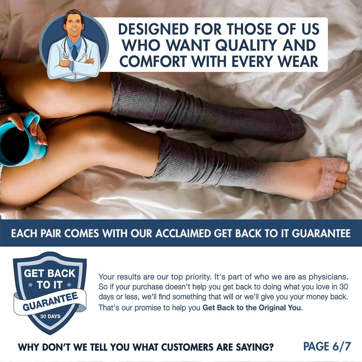 Packaging and complete 4-piece set of Dr. Frederick's gel socks