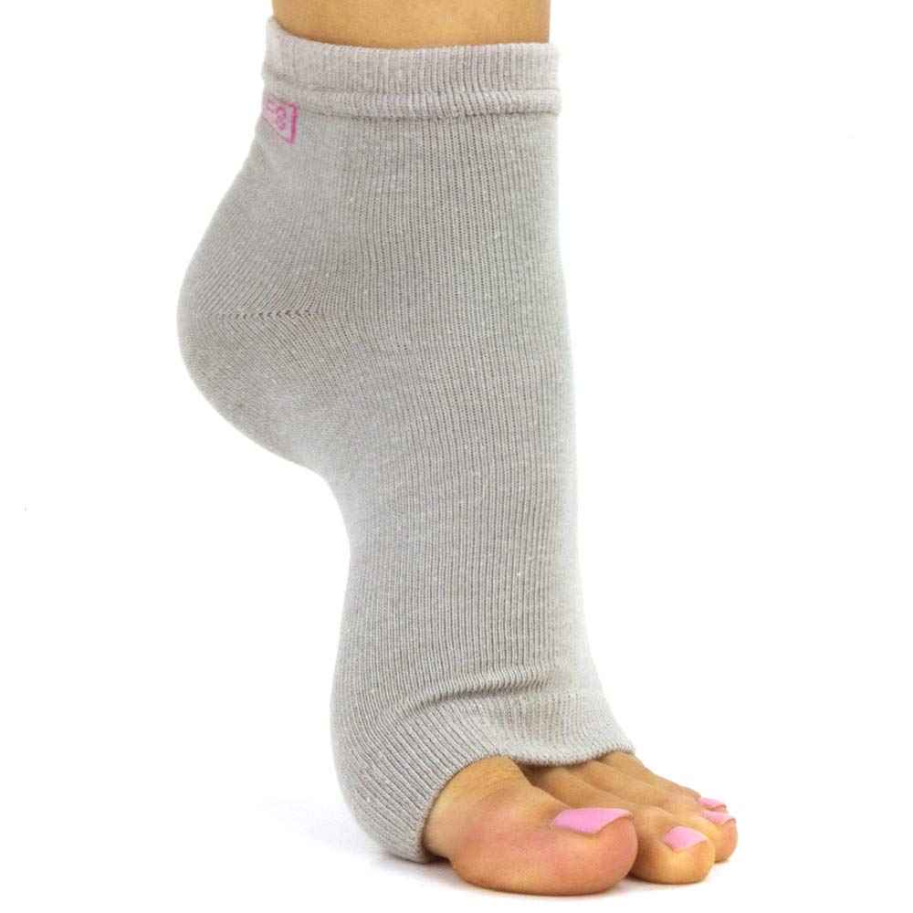 Pink and pink argyle open toe socks for pedicures