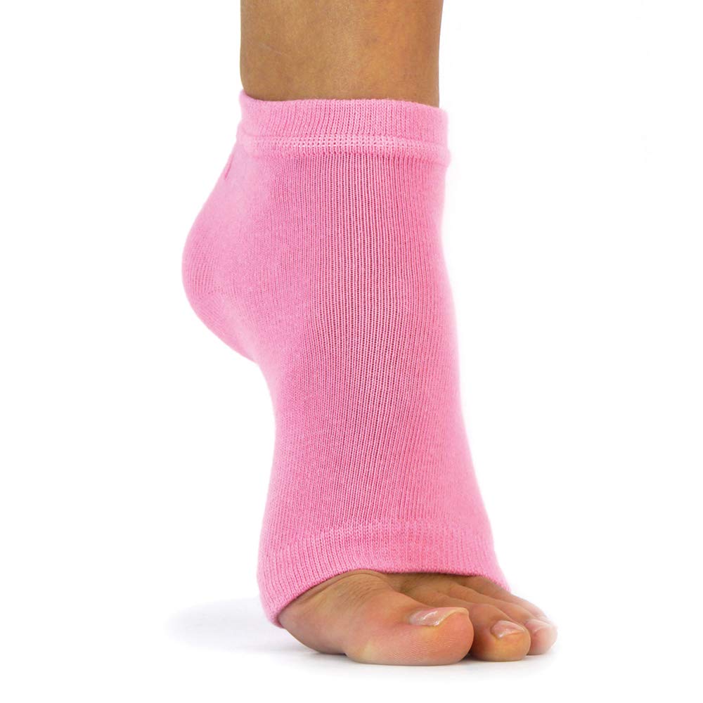 Freetoes gray toeless socks worn with sandals